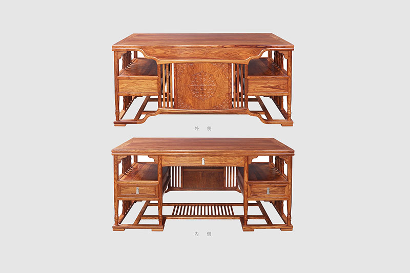 浙江中式家居装饰书房桌椅组合家具效果图